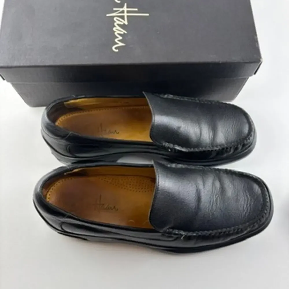 Cole Haan Mens Black Leather Slip On Loafers Comfort Dress Shoes Size 9